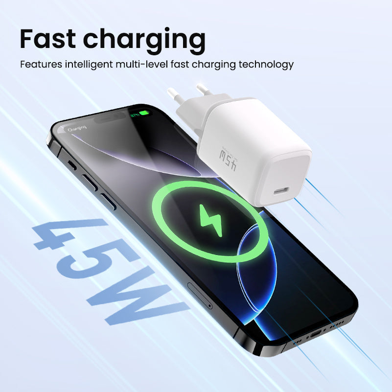 tiny icy crystal series 45w dual port gan fast charger (eu) tiny icy crystal series 45w dual port gan fast charger (eu)