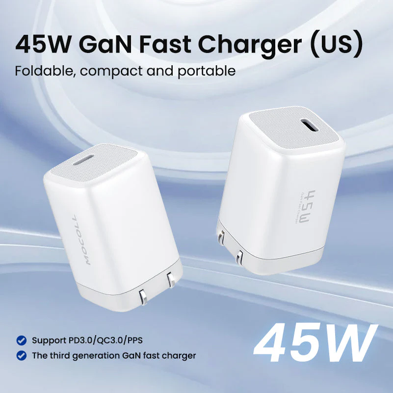 tiny icy crystal series 45w dual port gan fast charger (us) tiny icy crystal series 45w dual port gan fast charger (us)