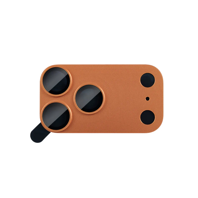 lens tempered glass with metal frame （integrated ） orange