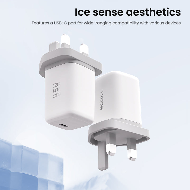 tiny icy crystal series 45w dual port gan fast charger (uk) tiny icy crystal series 45w dual port gan fast charger (uk)