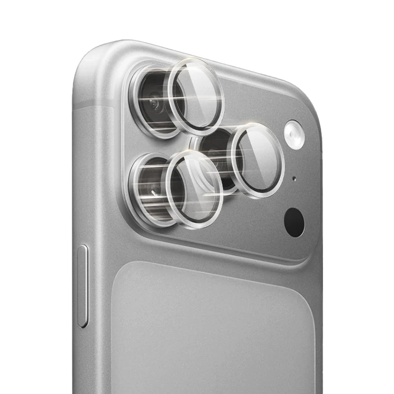 lens tempered glass with metal frame silver