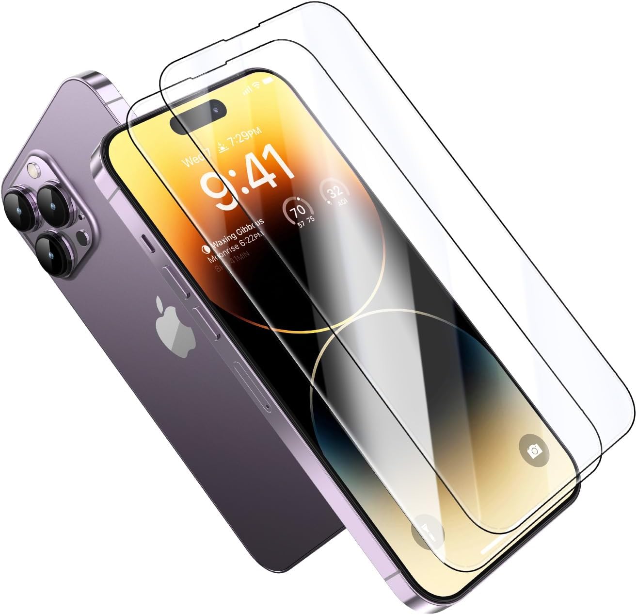 mocoll screen protector, ultra clear tempered glass 9h hardness, magic box installation, eye protection anti glare, case friendly (iphone 14 pro) mocoll screen protector, ultra clear tempered glass 9h hardness, magic box installation, eye protection anti glare, case friendly (iphone 14 pro)