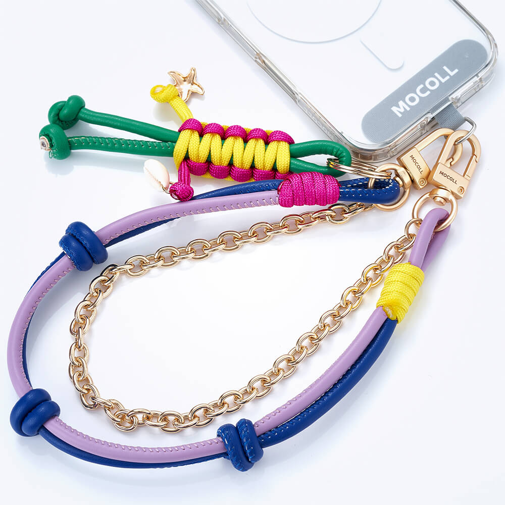 colorful phone lanyard accessory with chain